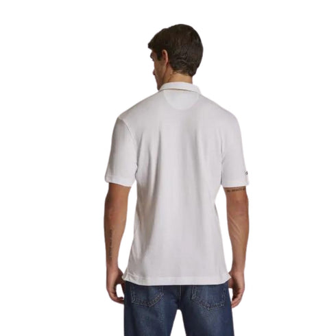 Polo Uomo in tinta unita con logo ricamato sul petto Bianco LA MARTINA- Francavilla Moda